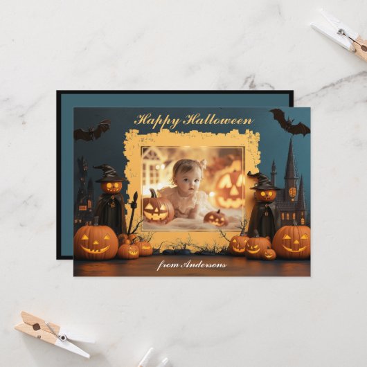 カボチャPEEK-a-BOO カード (正面/裏面インサイチュ)