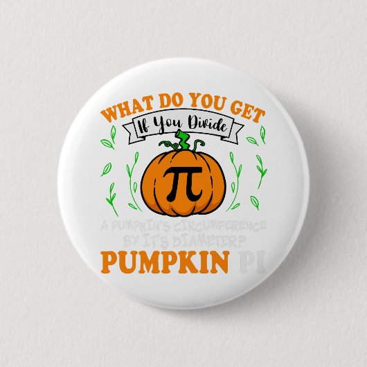 カボチャPiハロウィーン数学 缶バッジ (正面)