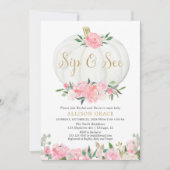 カボチャsipと参照して、秋は赤ちゃんの女の子を迎える 招待状 (正面)