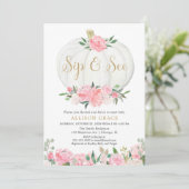 カボチャsipと参照して、秋は赤ちゃんの女の子を迎える 招待状 (スタンド正面)