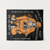 カボチャSipsスケルトンのヒントつるウォールのハロウィーン タペストリー (正面(横))