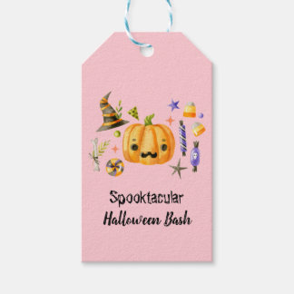 カボチャSpooktacularハロウィンバッシュパーティーピンク ギフトタグ