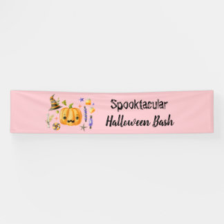 カボチャSpooktacularハロウィンバッシュパーティーピンク 横断幕