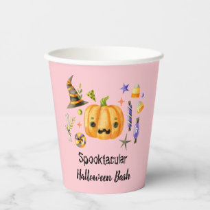 カボチャSpooktacularハロウィンバッシュパーティーピンク 紙コップ