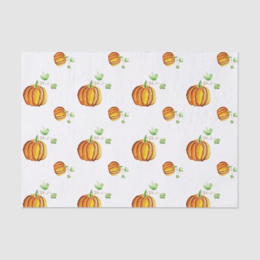 カボチャwattercolorパターン 薄葉紙 (正面)