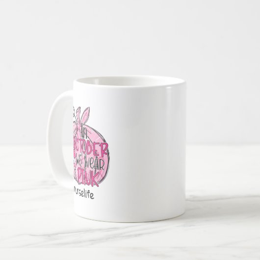 カボチャWe衣服ピンクブレストガン認識度ナース コーヒーマグカップ (正面左)