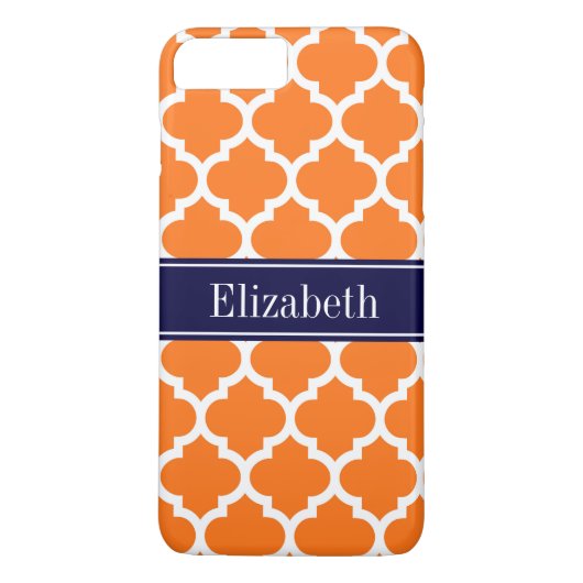 カボチャWhtモロッコ#5ネイビーブルー名モノグラム Case-Mate iPhoneケース (裏面)