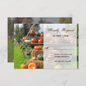 カボチ素朴ャとヘイカントリーの結婚式のRSVPカード 出欠カード (正面/裏面)