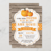 カボチ素朴ャベビーシャワー招待状カードウッド 招待状 (正面/裏面)