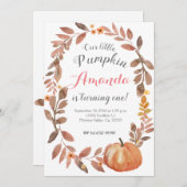 カボチ素朴ャ秋の秋誕生会 招待状 (正面/裏面)