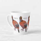 カボットの悲劇的鳥の漫画イラストレーション カフェラテマグ (左アングル)