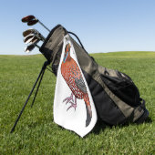 カボットの悲劇的鳥の漫画イラストレーション ゴルフタオル (グリーン)