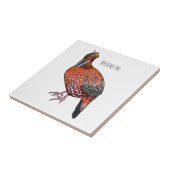 カボットの悲劇的鳥の漫画イラストレーション タイル (側面)