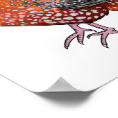 カボットの悲劇的鳥の漫画イラストレーション ポスター (角)