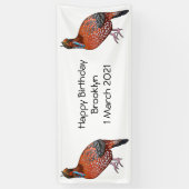 カボットの悲劇的鳥の漫画イラストレーション 横断幕 (縦)