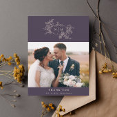 カボプキンつる植物モノグラム結婚ズサンキューカード サンキューカード