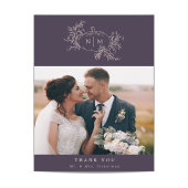 カボプキンつる植物モノグラム結婚ズサンキューカード サンキューカード