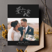 カボプキンつる植物モノグラム結婚ズサンキューカード サンキューカード