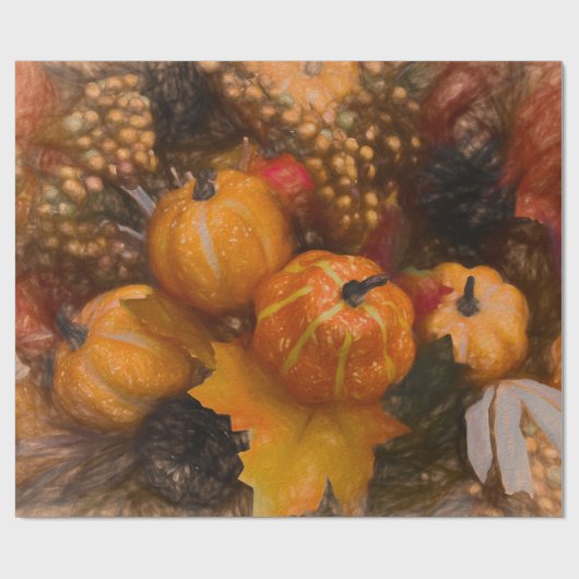 カボプキンオータムーンバーンドオレンジヴィンテージアンティークアート ラッピングペーパー (フラット)