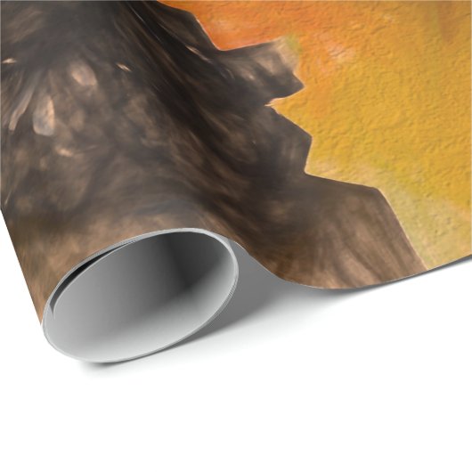 カボプキンオータムーンバーンドオレンジヴィンテージアンティークアート ラッピングペーパー (ロールコーナー)