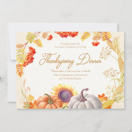 カボプキンサンフラワー感謝祭ディナー招待状 招待状