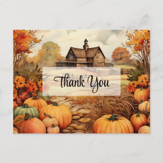 カボプキンファーム秋ハーベストサンクスギビングありがとう ポストカード (正面)