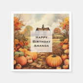 カボプキンファーム秋ハーベストサンクスギビング誕生日 スタンダードカクテルナプキン (正面)