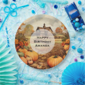 カボプキンファーム秋ハーベストサンクスギビング誕生日 ペーパープレート (パーティー)