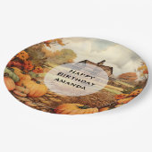 カボプキンファーム秋ハーベストサンクスギビング誕生日 ペーパープレート (アングル)