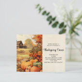 カボプキンファーム秋ハーベストサンクスギビング インビテーションポストカード (スタンド正面)