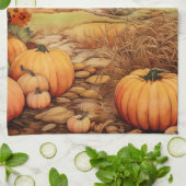 カボプキンファーム秋ハーベストサンクスギビング キッチンタオル (折り畳み)