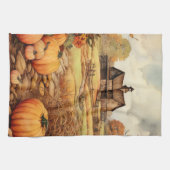 カボプキンファーム秋ハーベストサンクスギビング キッチンタオル (横)