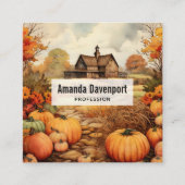 カボプキンファーム秋ハーベストサンクスギビング スクエア名刺 (正面)
