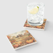 カボプキンファーム秋ハーベストサンクスギビング ストーンコースター (横)