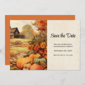 カボプキンファーム秋ハーベストサンクスギビング セーブザデート (正面/裏面)