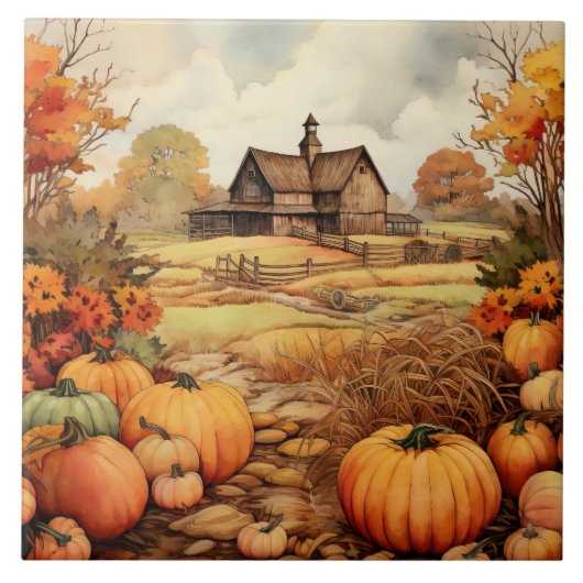 カボプキンファーム秋ハーベストサンクスギビング タイル (正面)