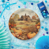 カボプキンファーム秋ハーベストサンクスギビング ペーパープレート (パーティー)