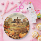 カボプキンファーム秋ハーベストサンクスギビング ペーパープレート (パーティー)