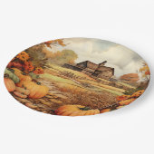 カボプキンファーム秋ハーベストサンクスギビング ペーパープレート (アングル)