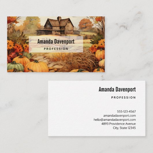 カボプキンファーム秋ハーベストサンクスギビング 名刺 (正面/裏面)