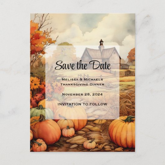 カボプキンファーム秋ハーベストサンクスギビング 案内ポストカード (正面)
