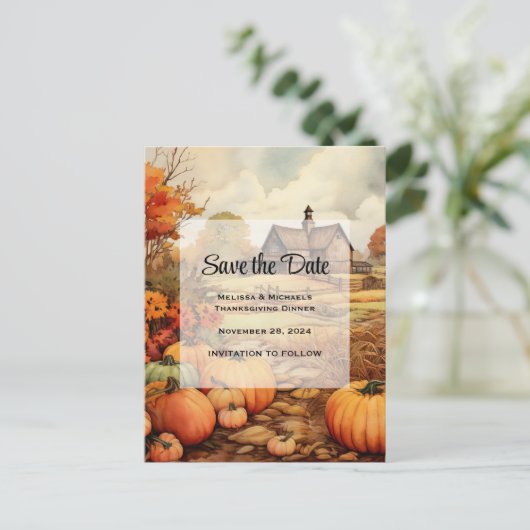 カボプキンファーム秋ハーベストサンクスギビング 案内ポストカード (スタンド正面)