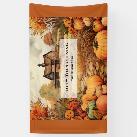 カボプキンファーム秋ハーベストサンクスギビング 横断幕 (縦)
