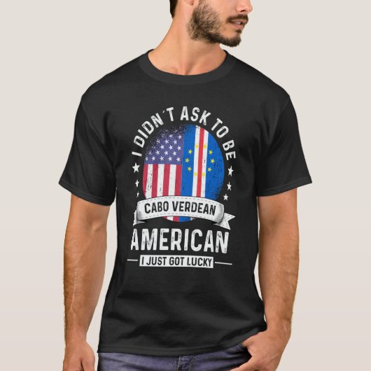 カボベルデ人アメリカ人愛国者ユーモア国旗 Tシャツ (正面)