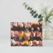 カボンを串に刺して焼く ポストカード (スタンド正面)