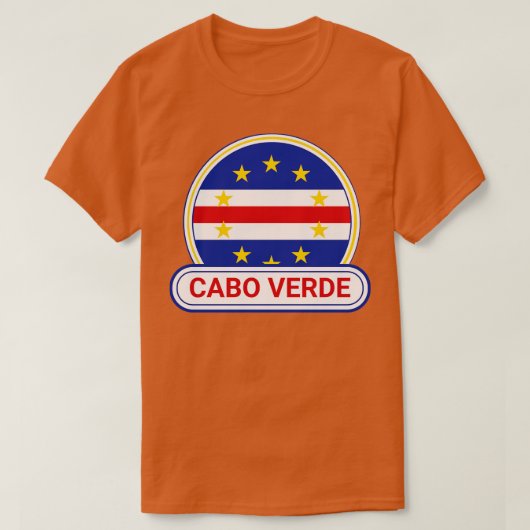 カボヴェルデカントリーバッジカボヴェルデ国旗 Tシャツ (デザイン正面)