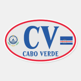 カボヴェルデ岬オーバルステッカー 楕円形シール