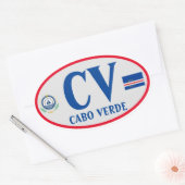 カボヴェルデ岬オーバルステッカー 楕円形シール (封筒)