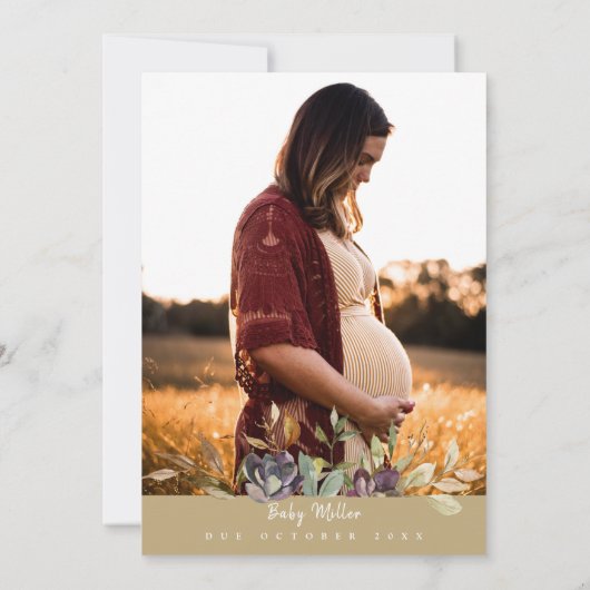 カボ素朴チャトラックが音を消すベビーシャワー 招待状 (裏面)