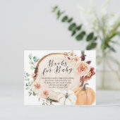 カボ素朴チャフローラベビーシャワーブックベビー インビテーションポストカード (スタンド正面)